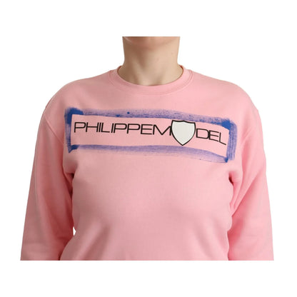 Philippe Model Pink Printed Long Sleeves Pullover Sweater