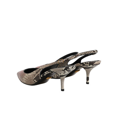 Dolce & Gabbana Multicolor Leather Heels Slingback  Shoes