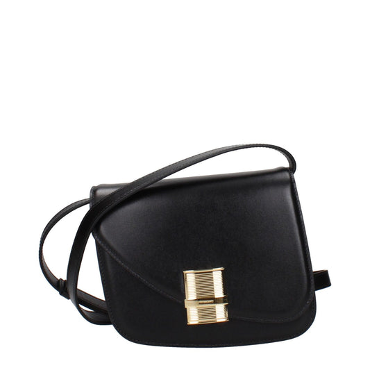 Salvatore Ferragamo Black Leather Crossbody Bag
