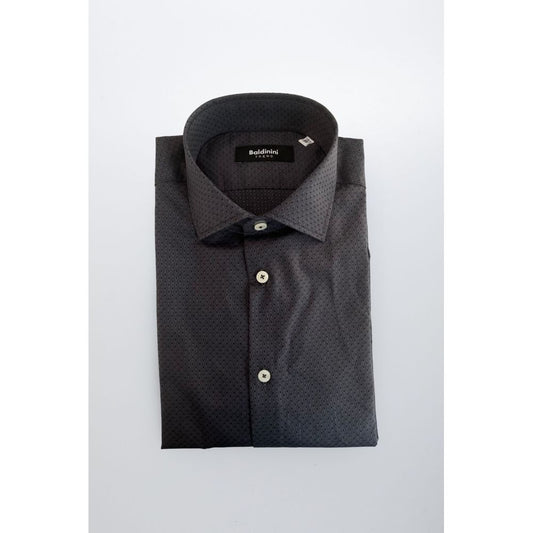 Baldinini Trend Gray Cotton Men Shirt 1728,67345744032,Baldinini Trend,Clothing,Dress Shirts - Shirts - Clothing,Gray,IT44 | XS,Men,New with tags,Shirts - Clothing,XL,XXL