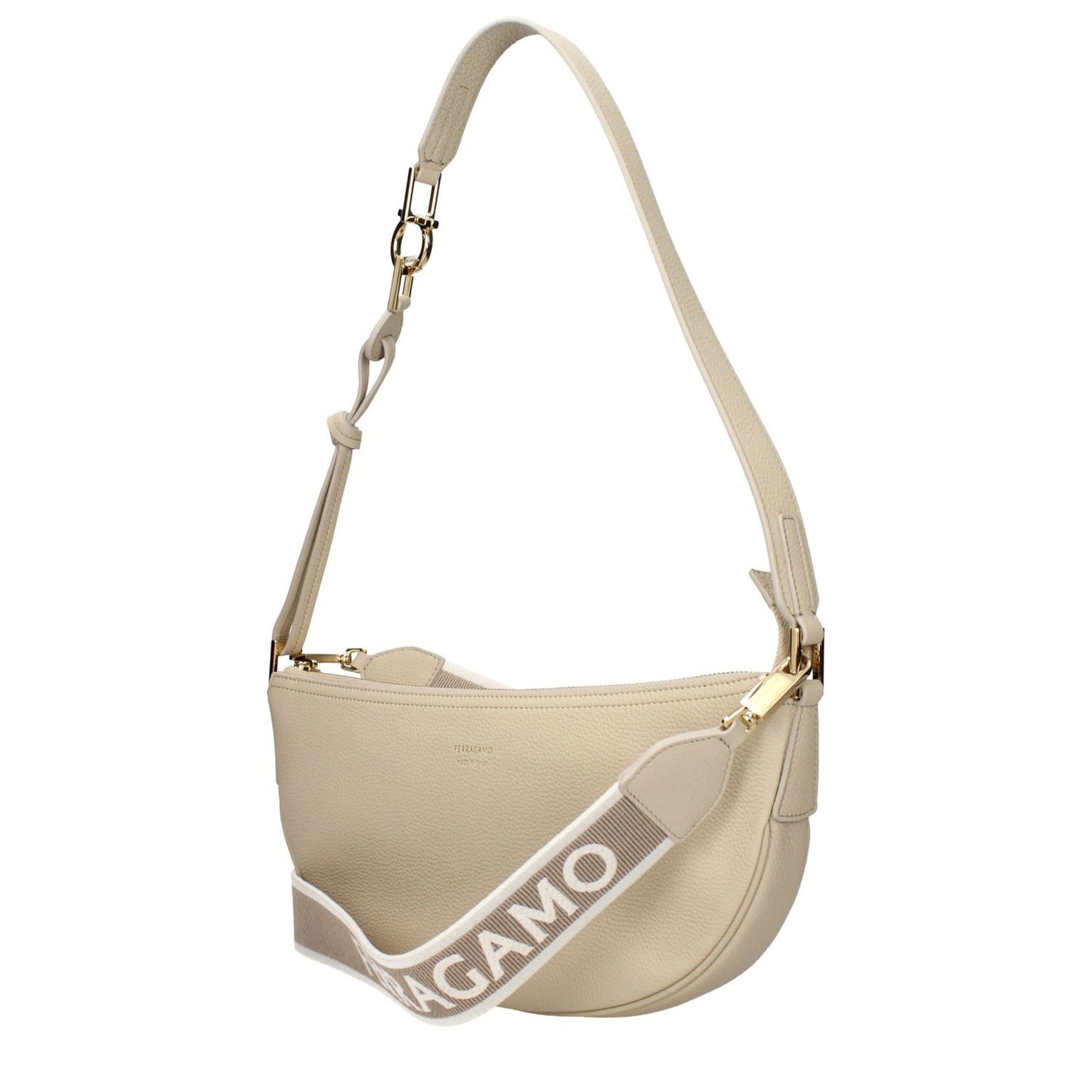 Salvatore Ferragamo Gray Leather Shoulder Bag