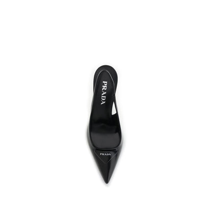 Prada Black Calf Leather Bos Taurus High Heel Pumps