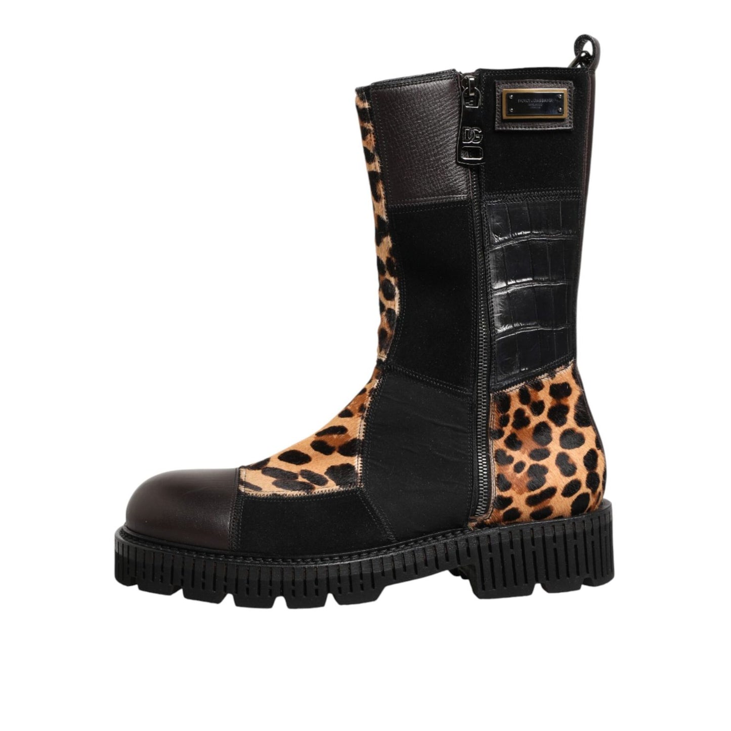 Dolce & Gabbana Multicolor Leopard Mid Calf Boots Shoes