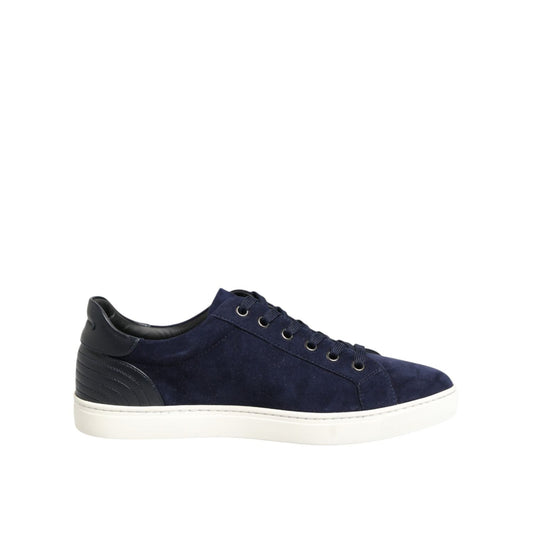 Dolce & Gabbana Blue Leather Suede Low Top Sneakers Shoes