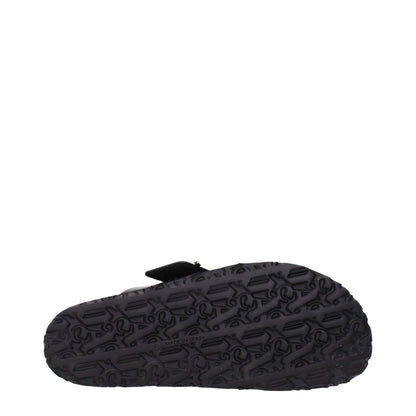 Palm Angels Black Leather Slippers