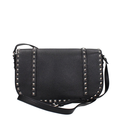 Valentino Garavani Black Leather Crossbody Large Bag