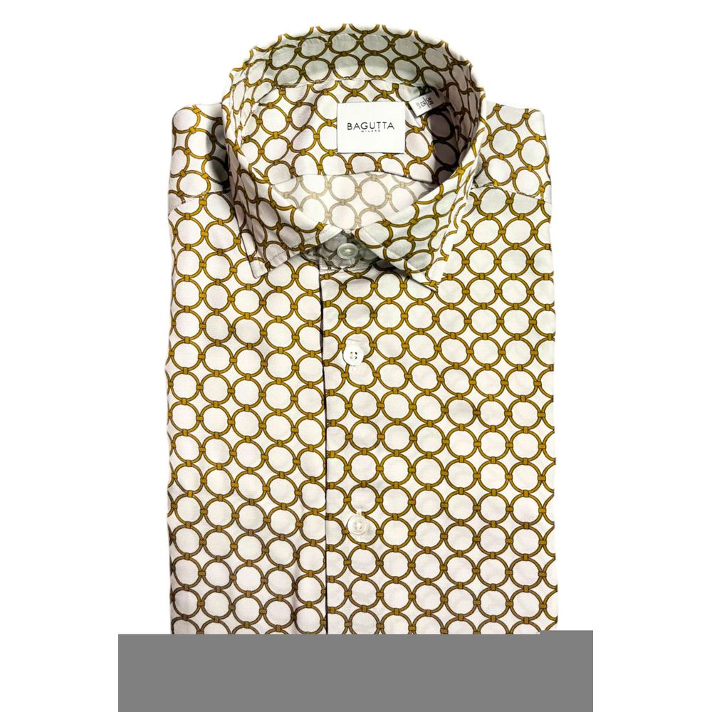 Bagutta White Viscose Men Shirt