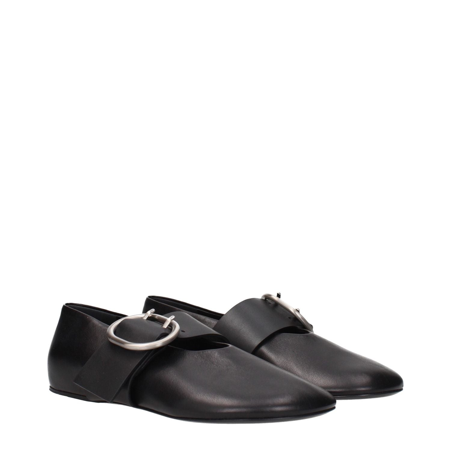 Jil Sander Black Leather Ballet Flats
