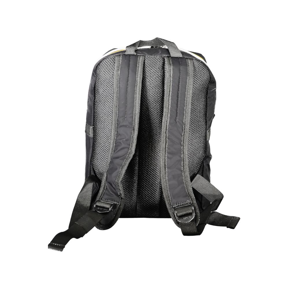Back view of K-WAY Black Polyamide Backpack with adjustable shoulder straps and contrasting details.