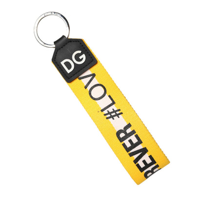 Dolce & Gabbana Multicolor Logo Polyester Brass Holder Keychain Keyring