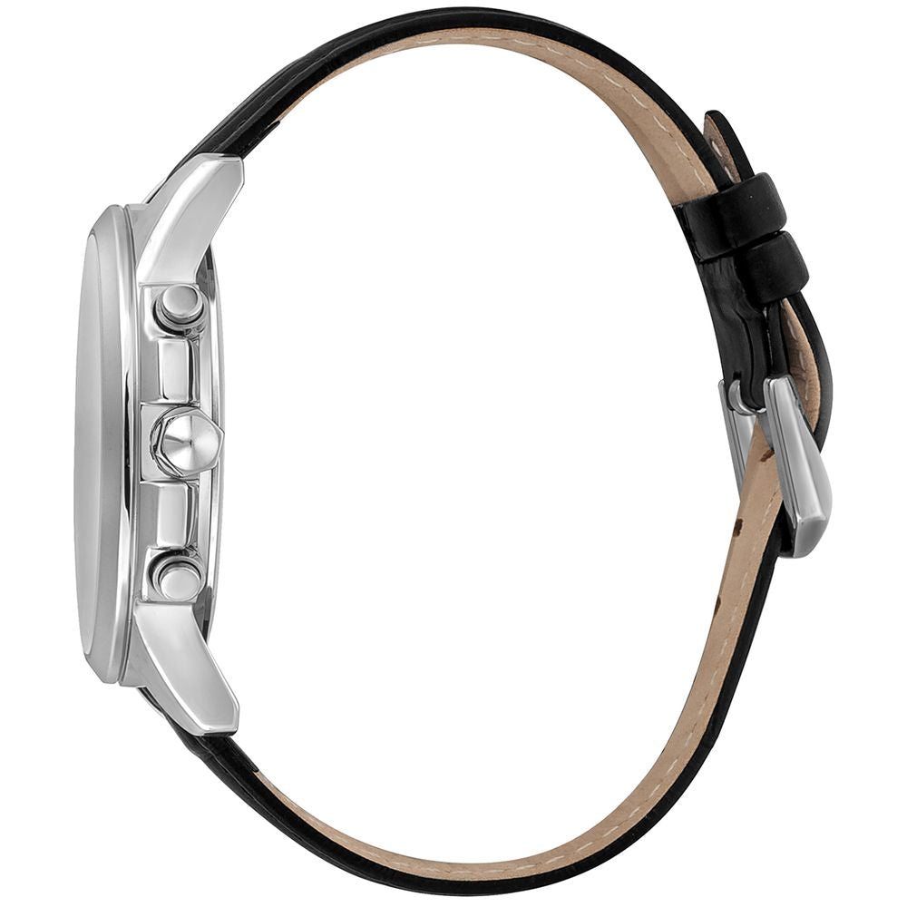 Just Cavalli Black Leather Dress Watch