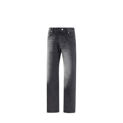 MM6 Black Cotton Straight-Leg Jeans