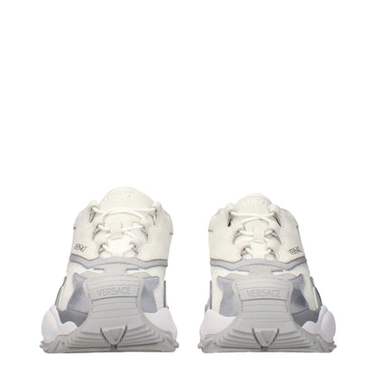Versace White Fabric Chunky Sneakers