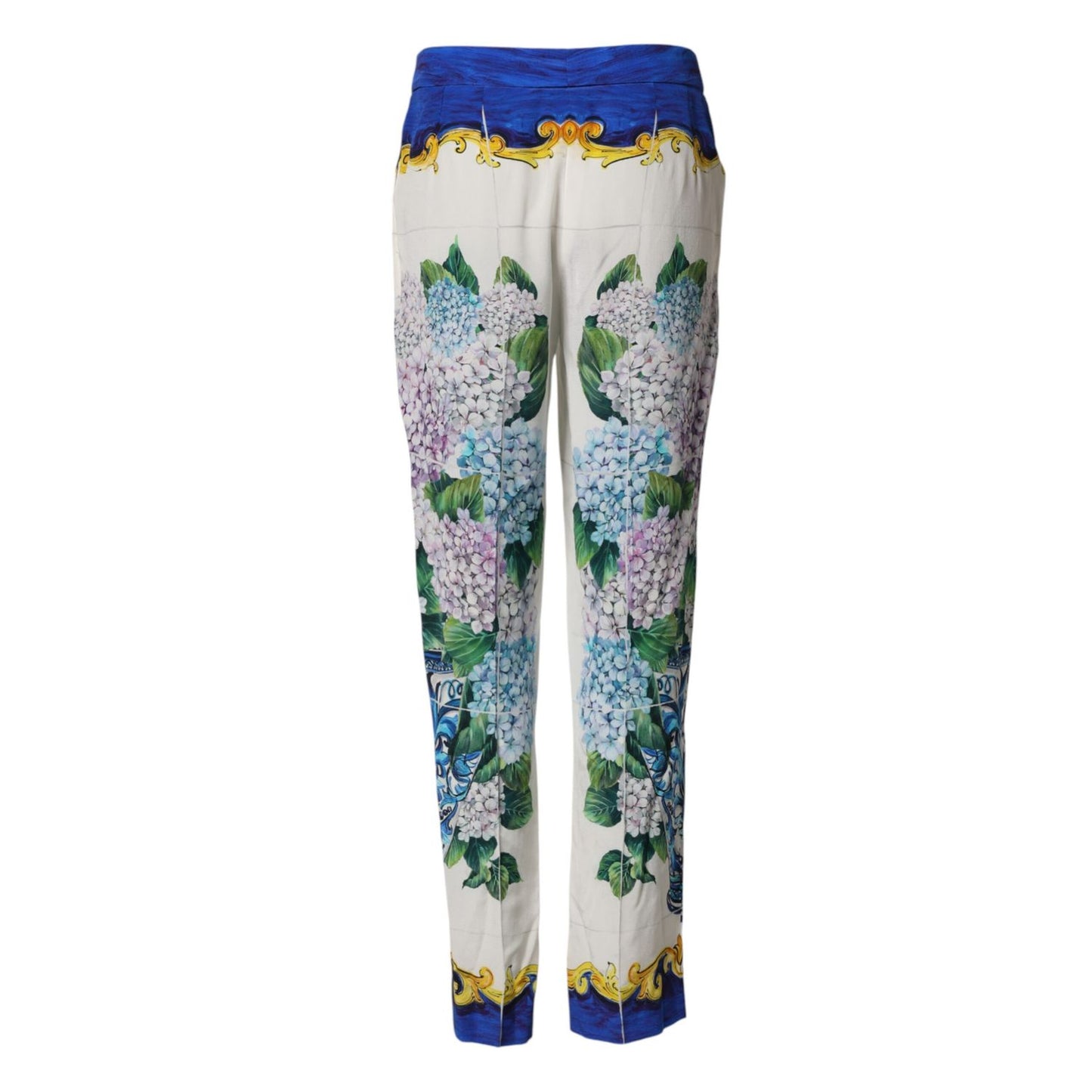 Dolce & Gabbana Multicolor Floral Pattern Straight Leg Pants
