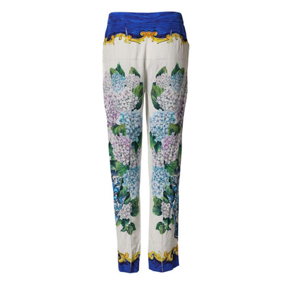 Dolce & Gabbana Multicolor Floral Pattern Straight Leg Pants