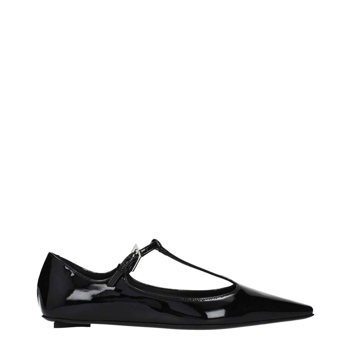 The Attico Black Leather Ballet Flats