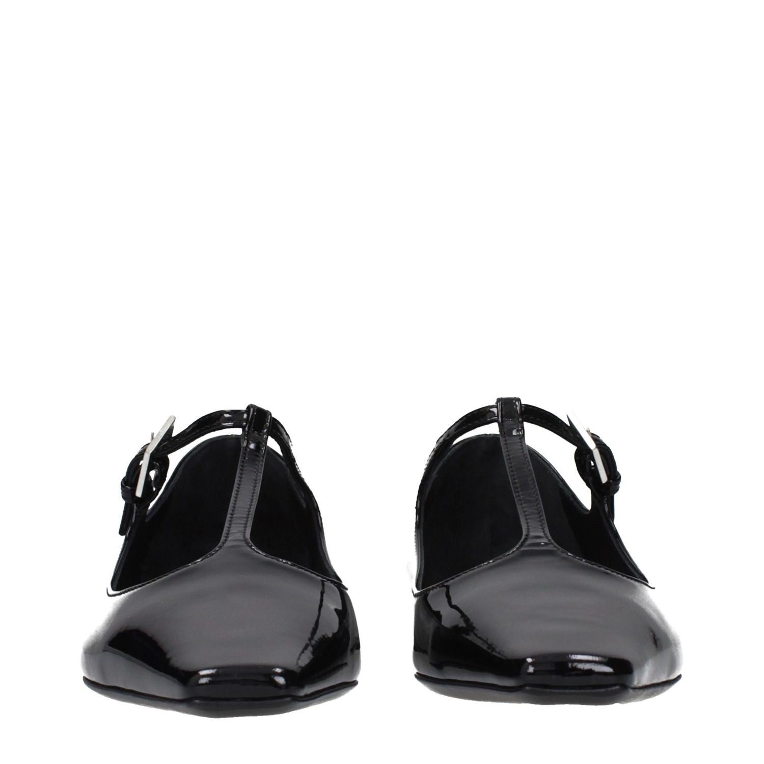The Attico Black Leather Ballet Flats