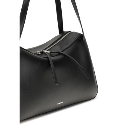 Jil Sander Black Calf Leather Bos Taurus Shoulder Bag