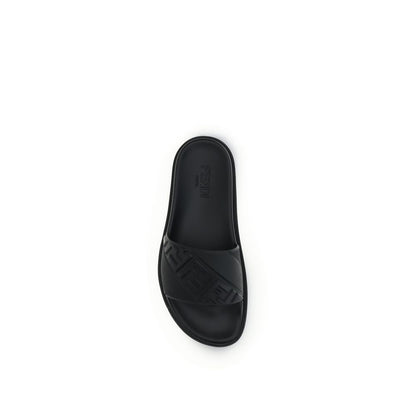 Fendi Black Rubber Sandals