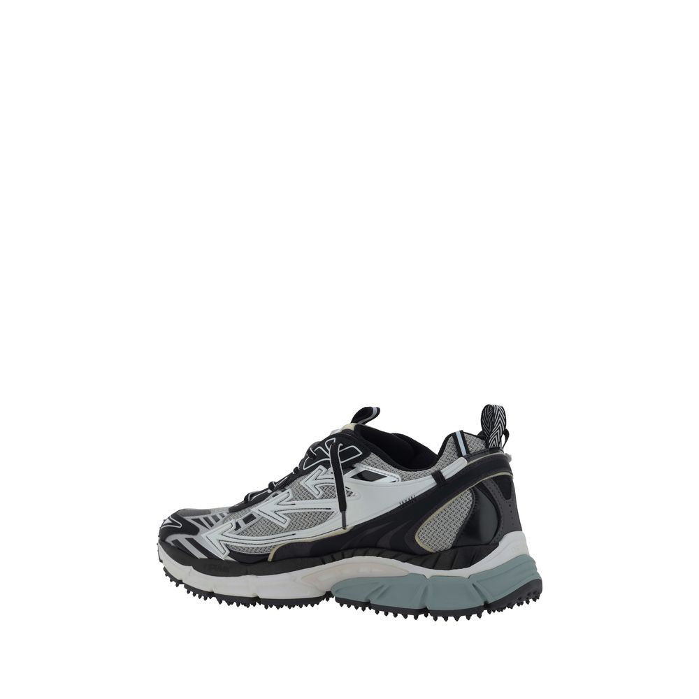 Off-White Gray Polyester Athletic Sneakers