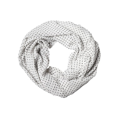Dolce & Gabbana White Polka Dot Polyester Shawl Scarf