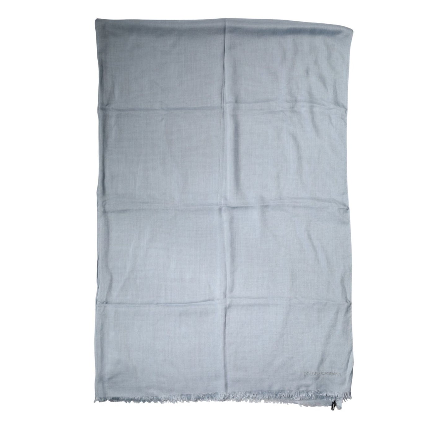 Dolce & Gabbana Light Blue Cashmere Knitted Shawl
