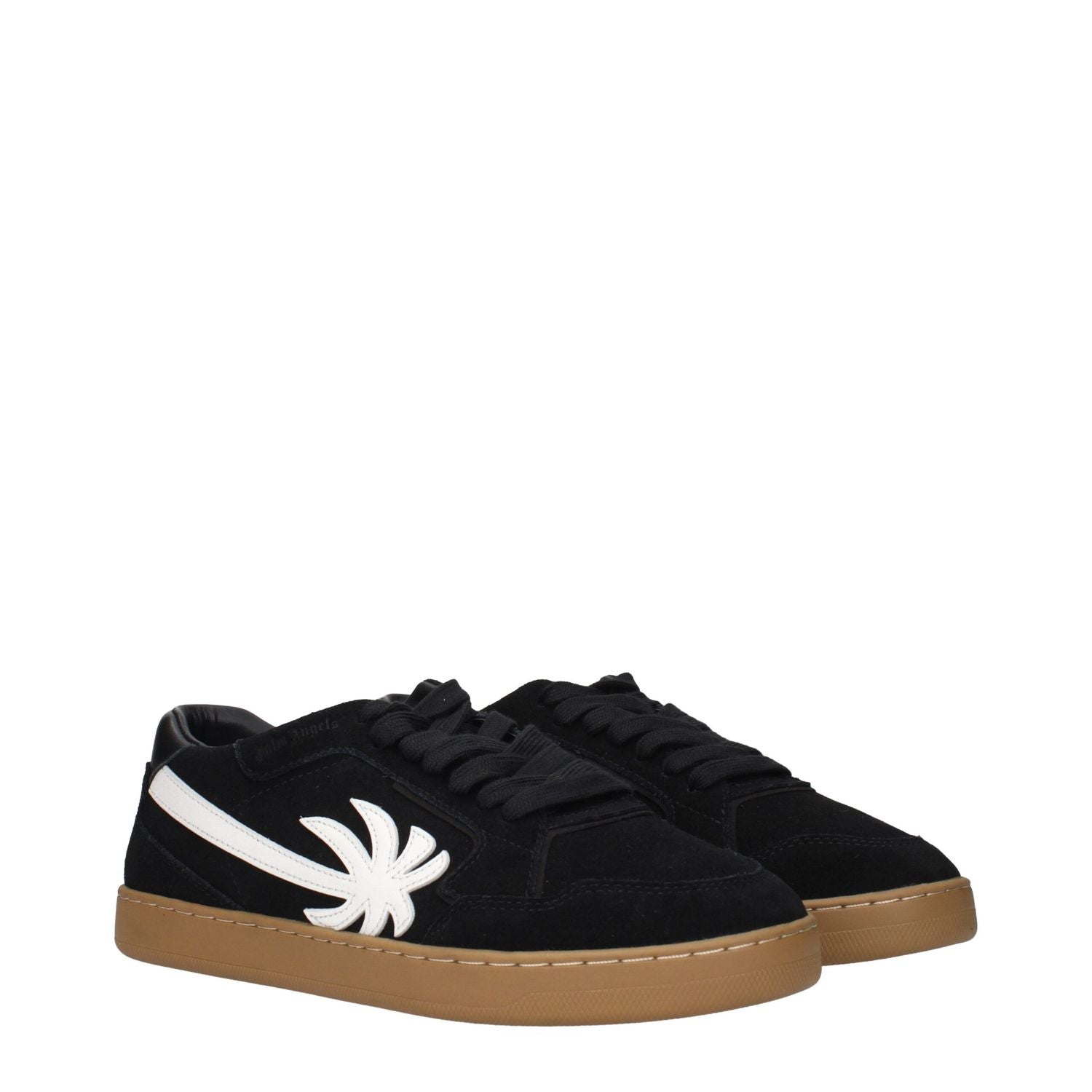 Palm Angels Black Leather Low Top Sneakers