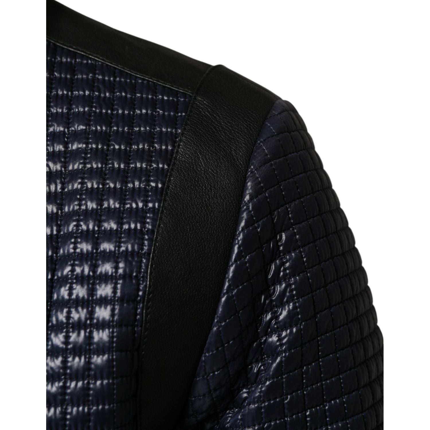 Dolce & Gabbana Blue Nylon Full Zip Bomber Men Jacket