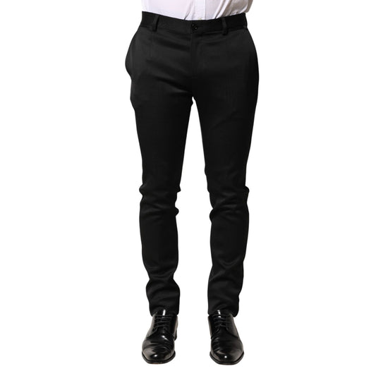 Dolce & Gabbana Black Viscose Dress Formal Men Trousers Pants