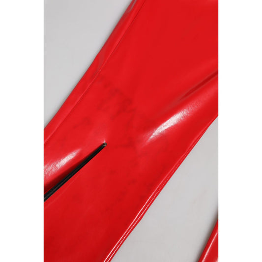 Dolce & Gabbana Shiny Red High Waist Skinny Trouser Pants