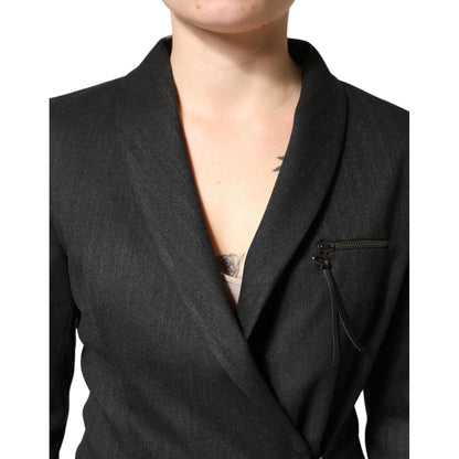 Exte Black Double Breasted Pants Blazer Jacket 2 Piece Suit