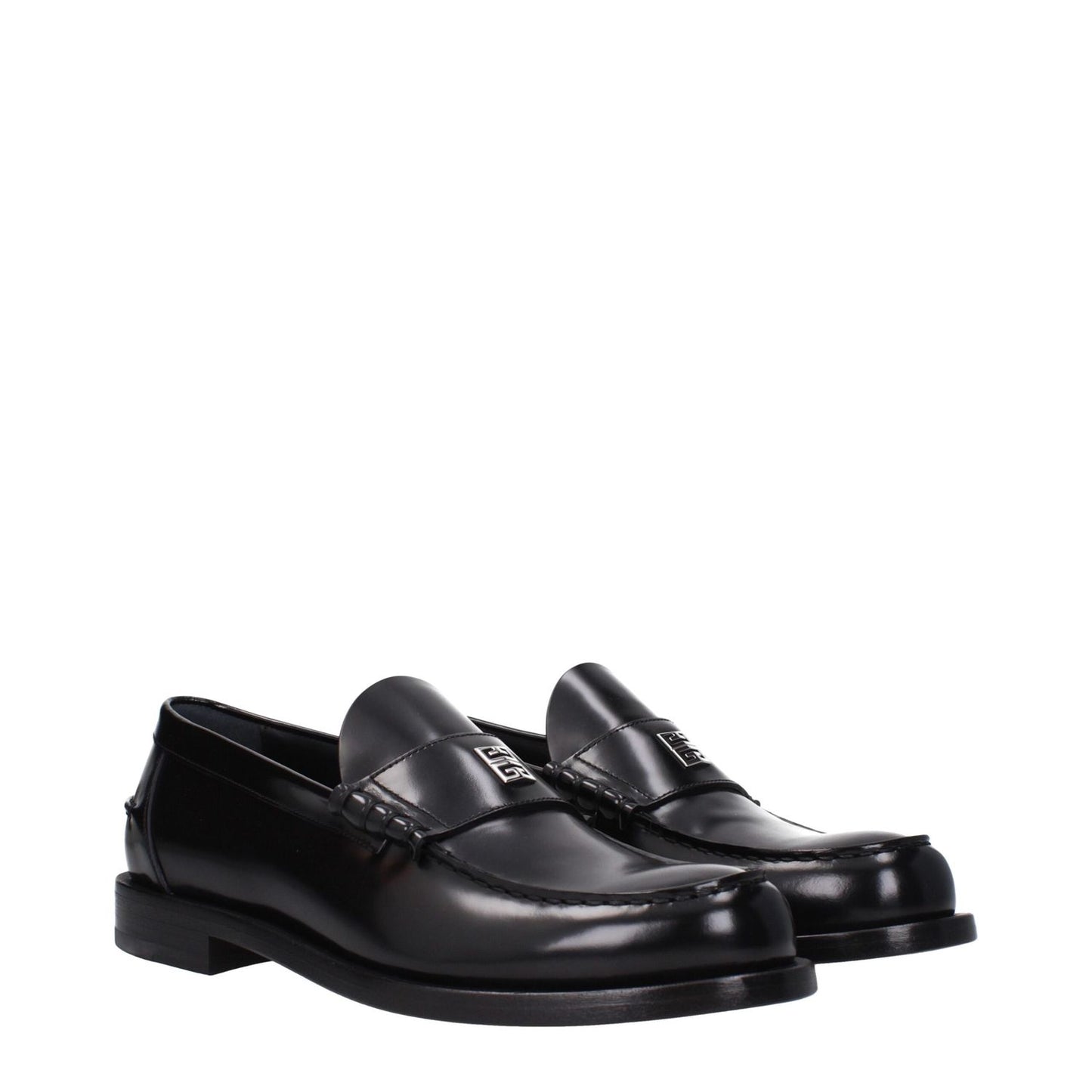 Givenchy Black Leather Slip-On Loafers