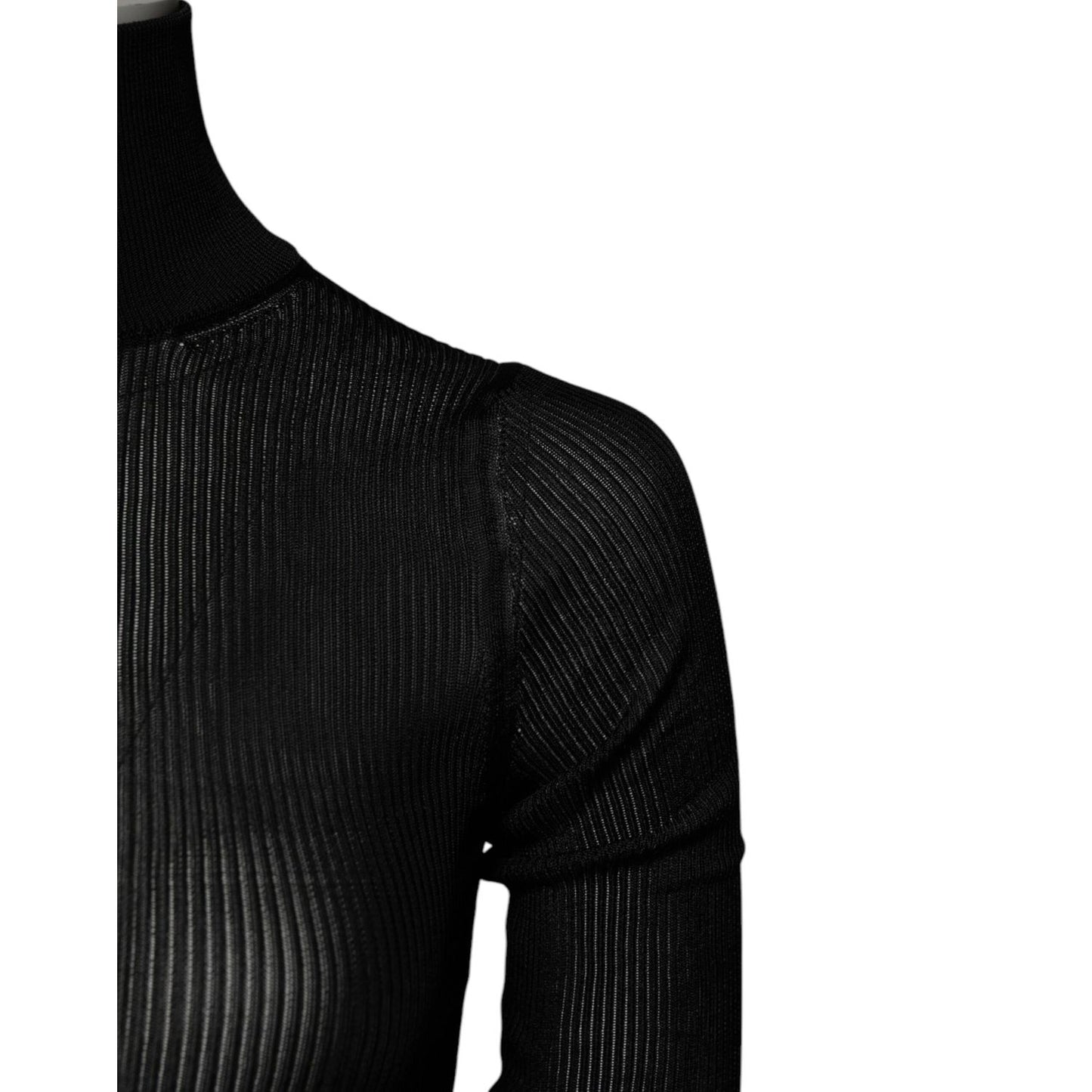 Dolce & Gabbana Black Viscose Turtle Neck Pullover Top