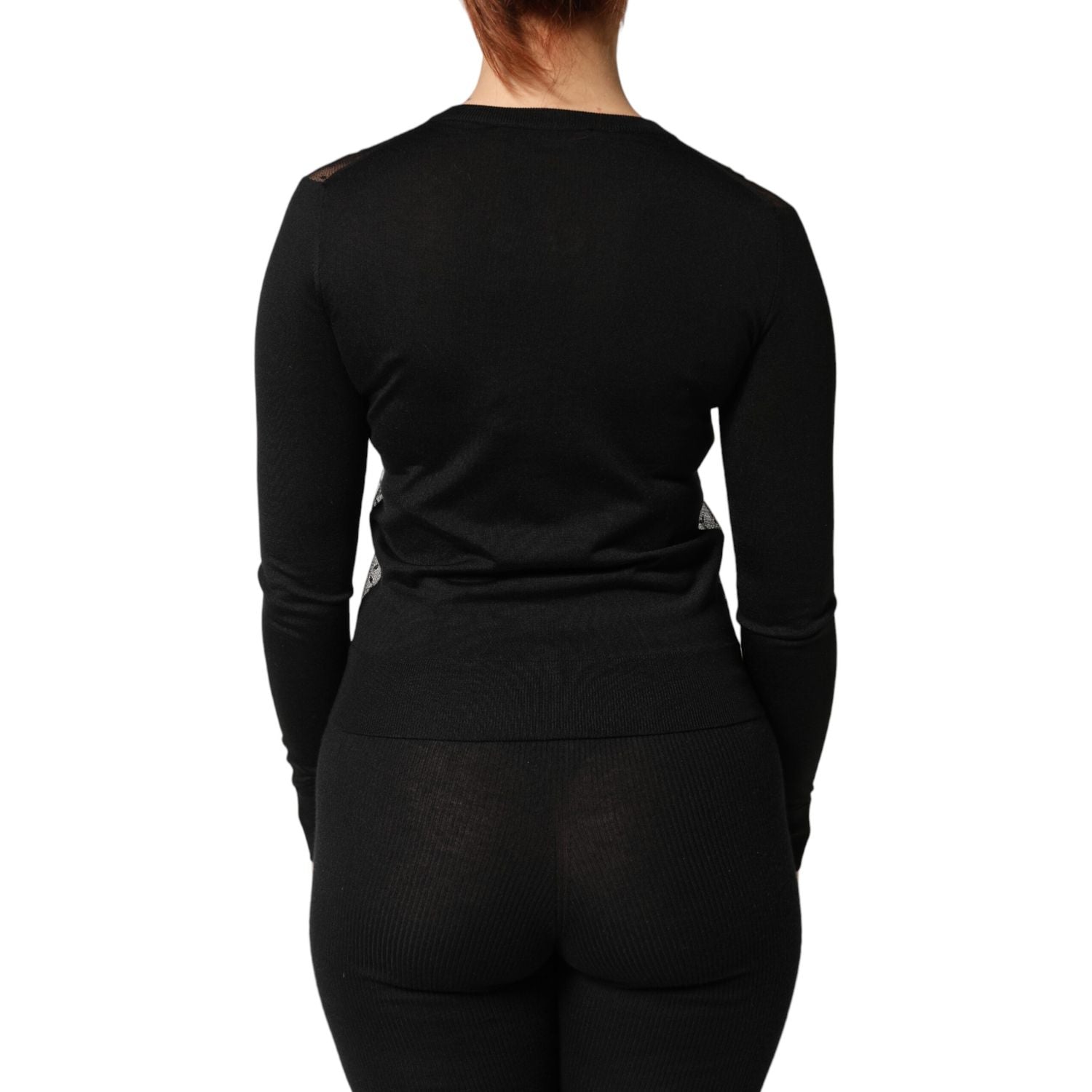 Dolce & Gabbana Black Sheer Button Down Cardigan Sweater