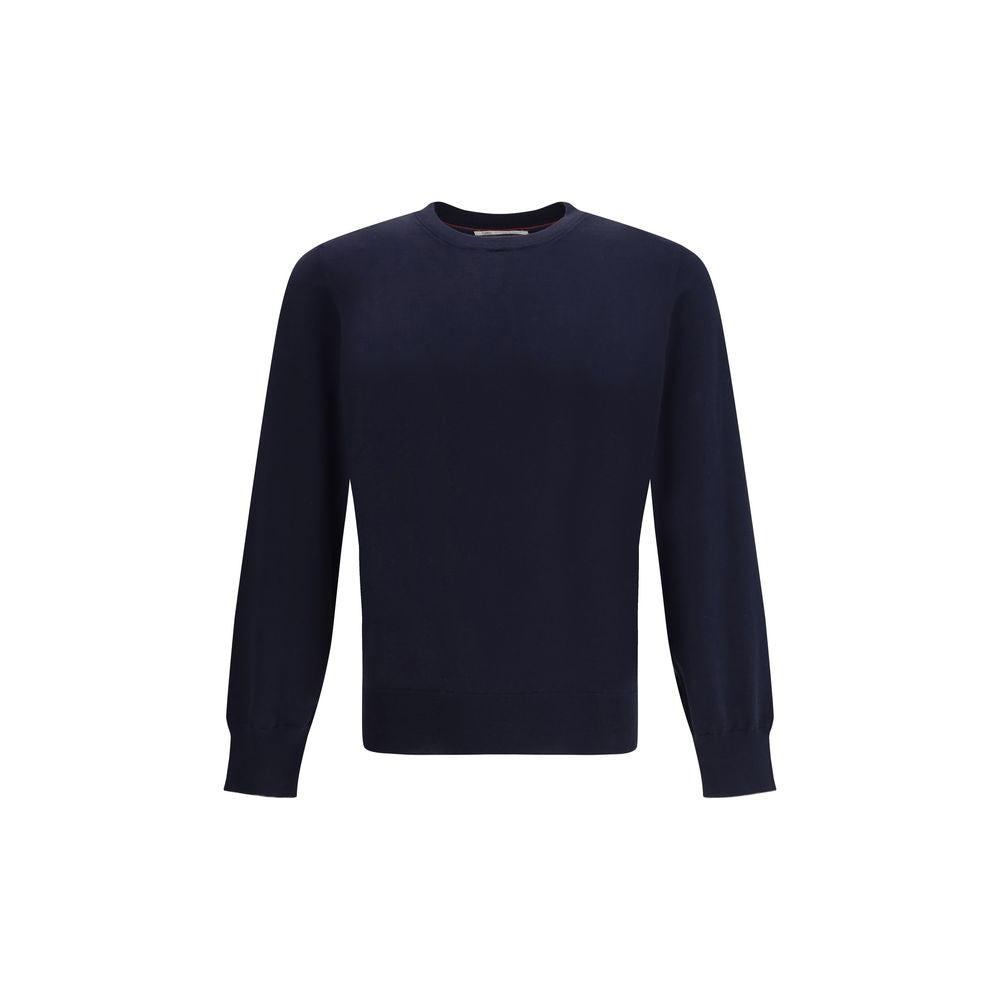 Brunello Cucinelli Blue Cotton Sweatshirt 1728,72470364320,Blue,Brunello Cucinelli,Clothing,IT56 | 3XL,Men,New with tags,Sweaters - Clothing,Sweatshirts - Sweaters - Clothing