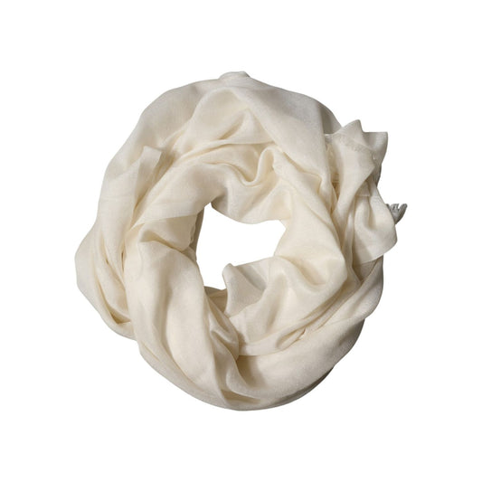 Dolce & Gabbana White Cashmere Knit Neck Wrap Shawl Scarf