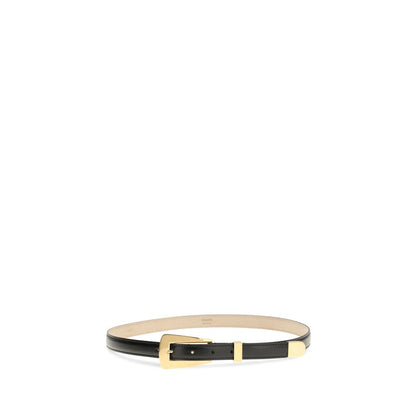 Khaite Black Calf Leather Bos Taurus Regular Belt