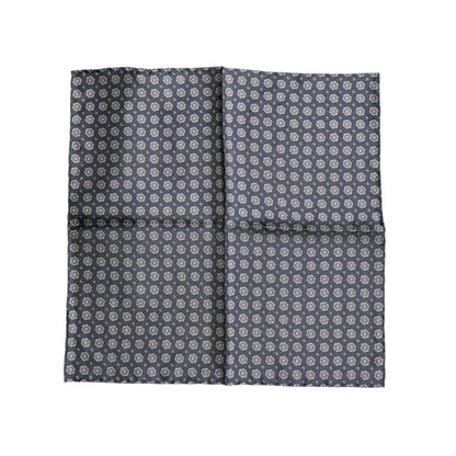 Dolce & Gabbana Blue Patterned Silk Square Handkerchief Scarf