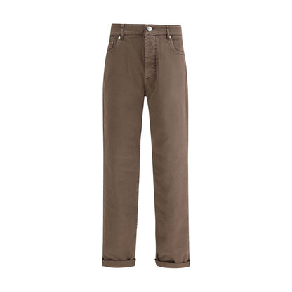 Brunello Cucinelli Brown Cotton Jeans Denim