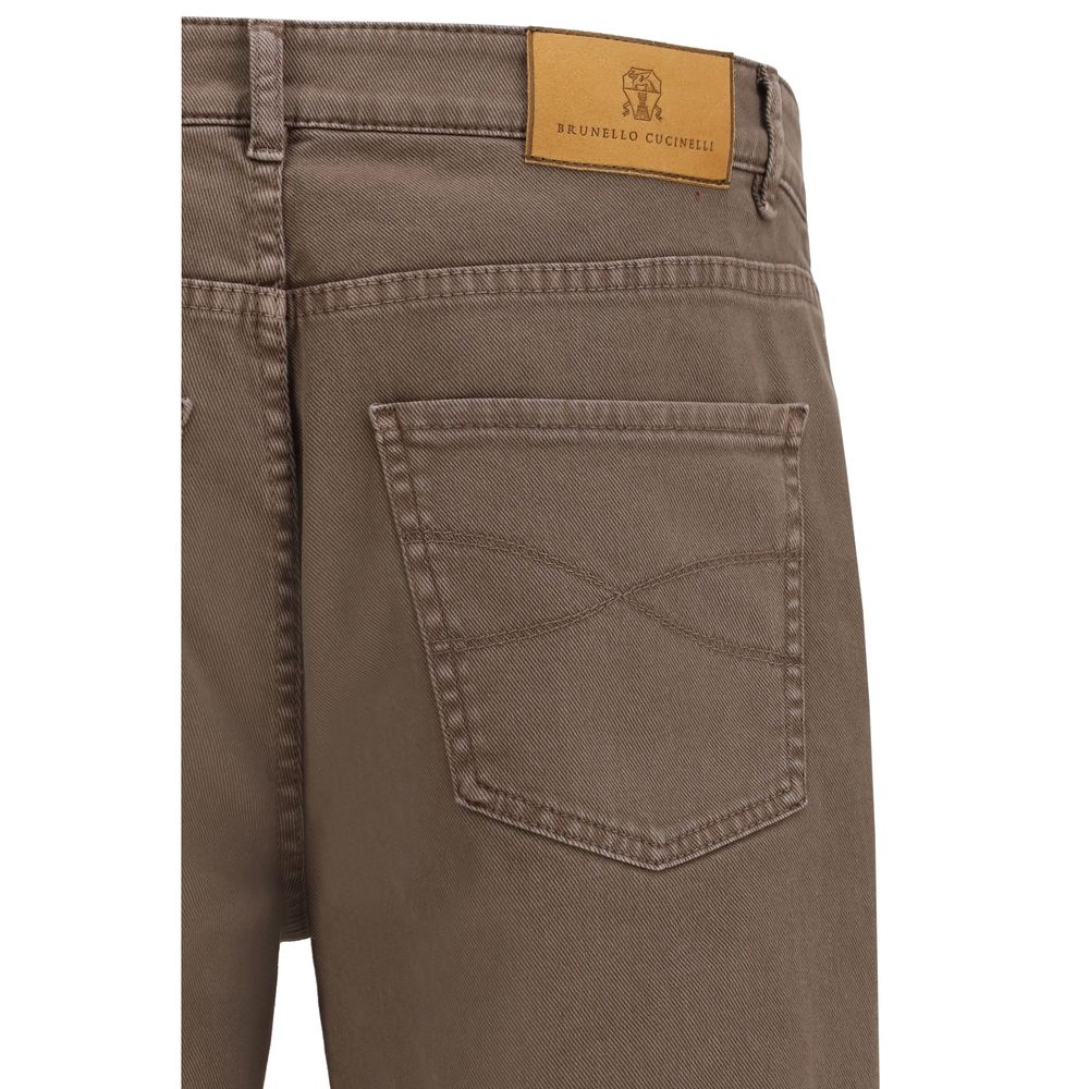 Brunello Cucinelli Brown Cotton Jeans Denim