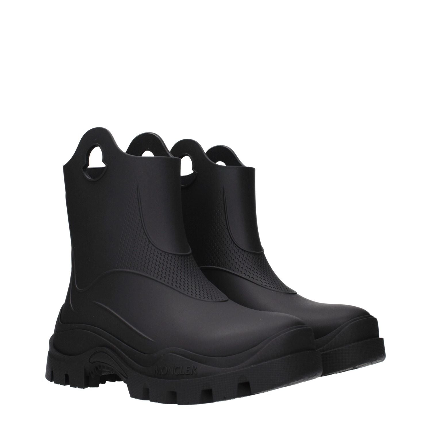 Moncler Black Cotton Ankle Boots