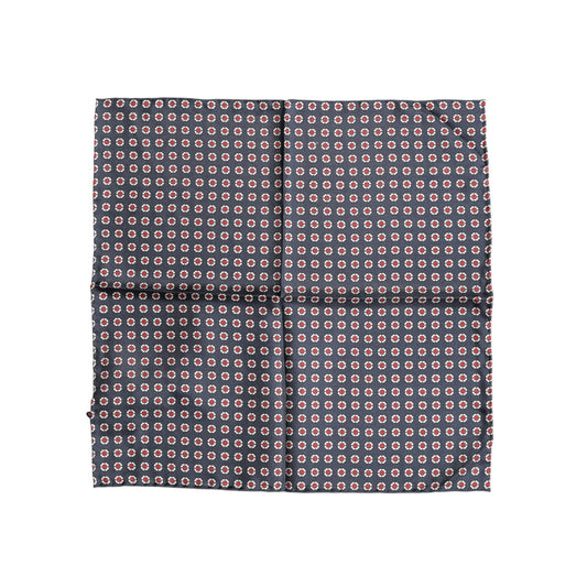 Dolce & Gabbana Blue Patterned Silk Square Handkerchief Scarf