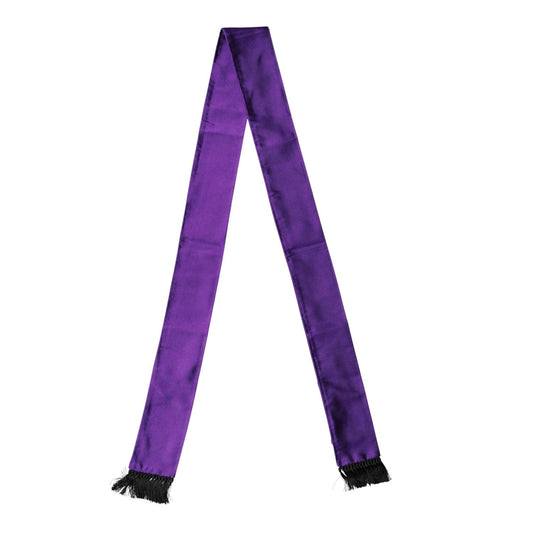 Dolce & Gabbana Violet Silk Fringes Neck Wrap Foulard Scarf