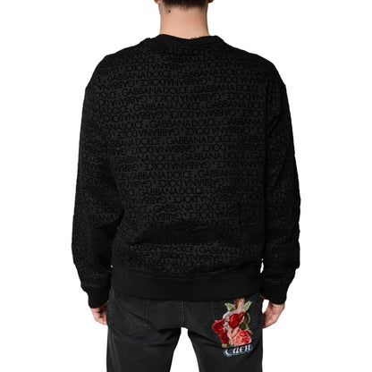 Dolce & Gabbana Black Monogram Crew Neck Sweatshirt Sweater