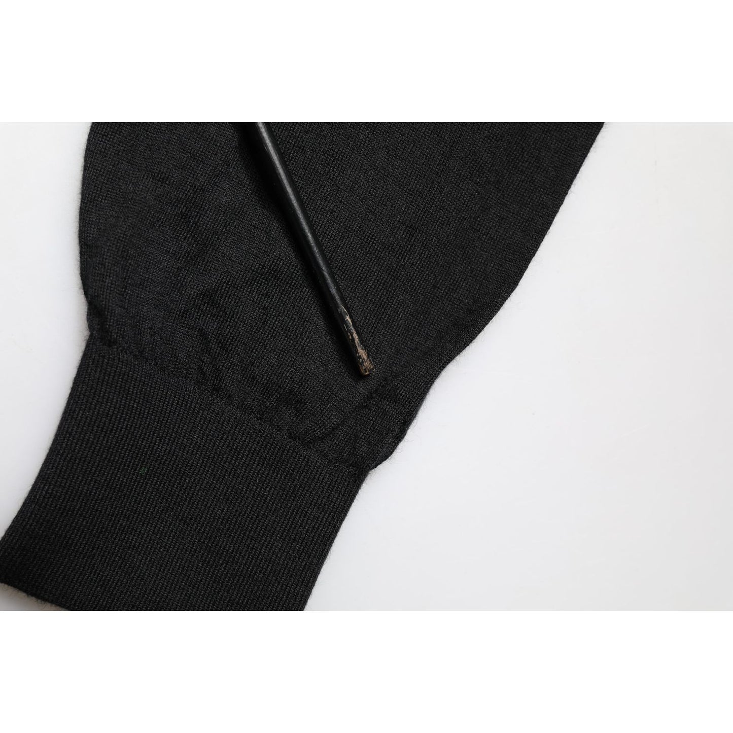 Dolce & Gabbana Black Cashmere V-Neck Men Pullover Sweater