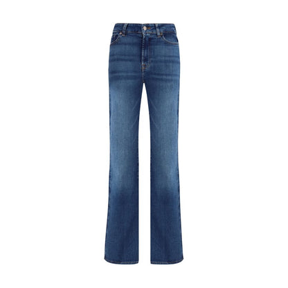 7FOR Blue Cotton Bootcut Jeans 1728,26,27,28,72470364320,7FOR,Blue,Bootcut Jeans - Jeans Denim - Clothing,Clothing,Jeans Denim - Clothing,New with tags,W24,W25,W29,Women