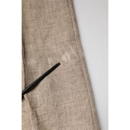 Dolce & Gabbana Beige Linen Double Breasted 2 Piece Men Suit