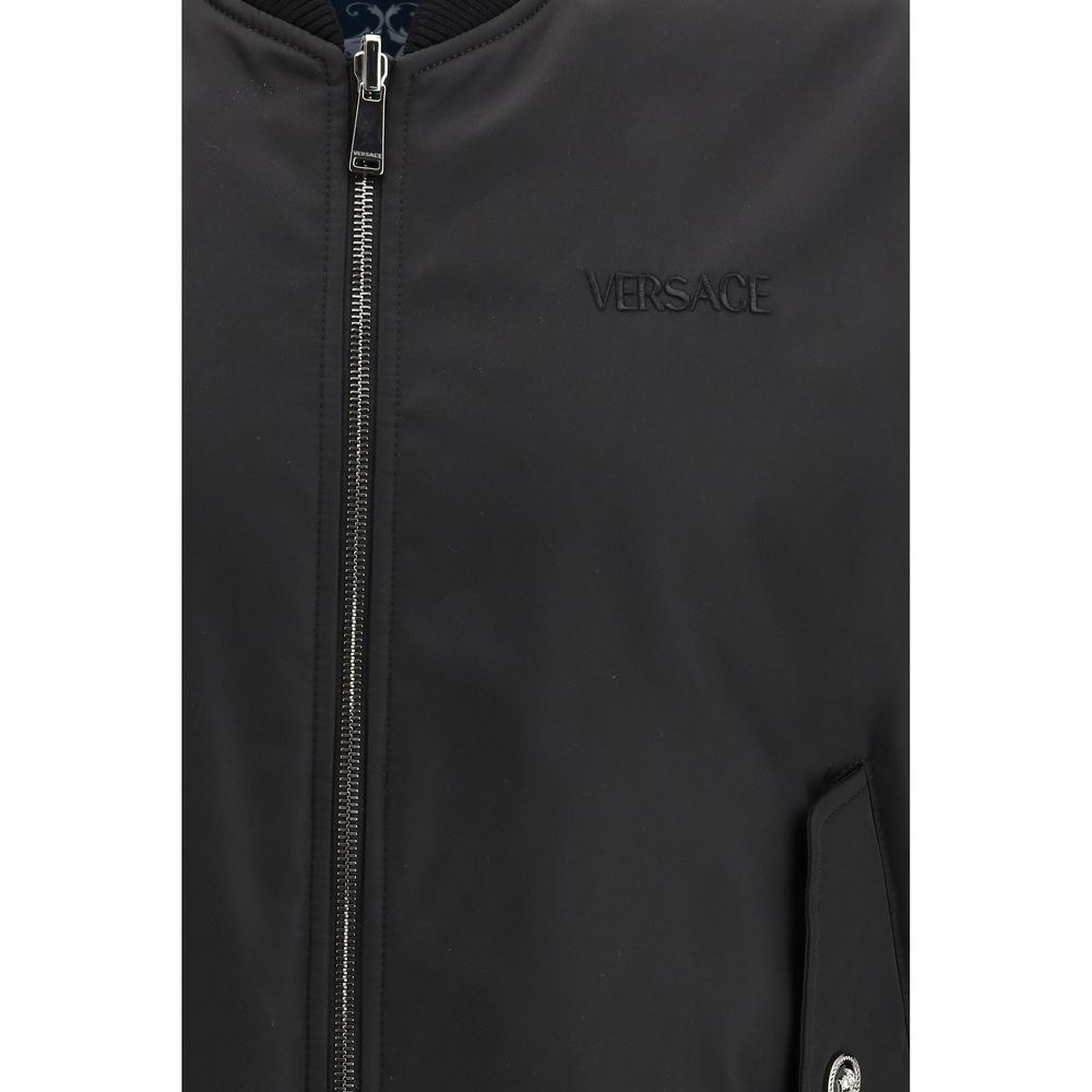 Versace Black Polyamide Bomber