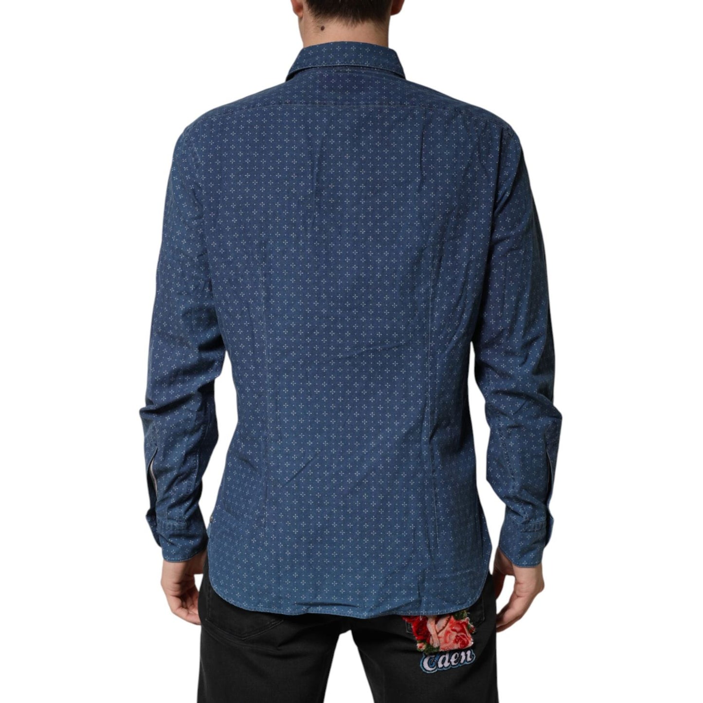 Orian 1968 Blue Button Down Long Sleeves Men Shirt