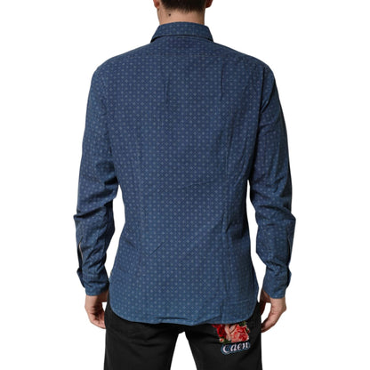 Orian 1968 Blue Button Down Long Sleeves Men Shirt